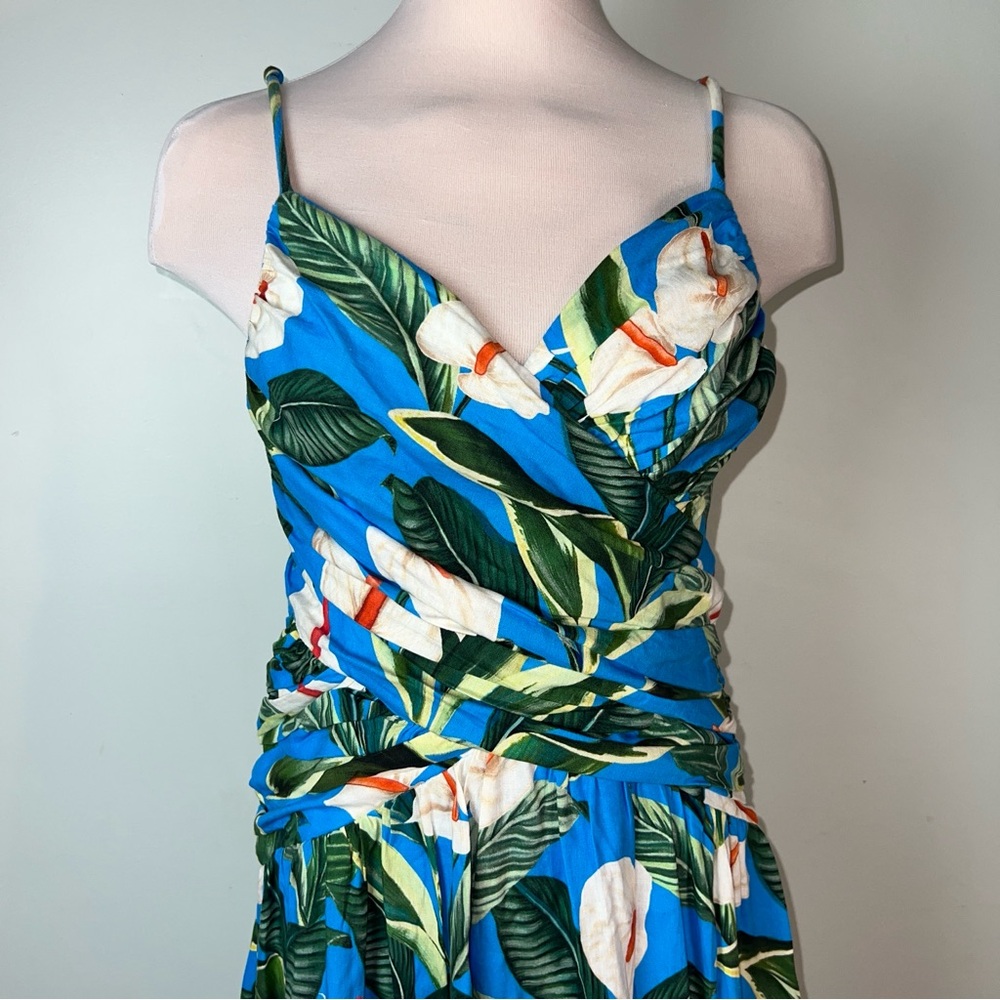 Farm Rio Blue Anthurium Garden Maxi Dress | Size Small - Picture 4 of 14